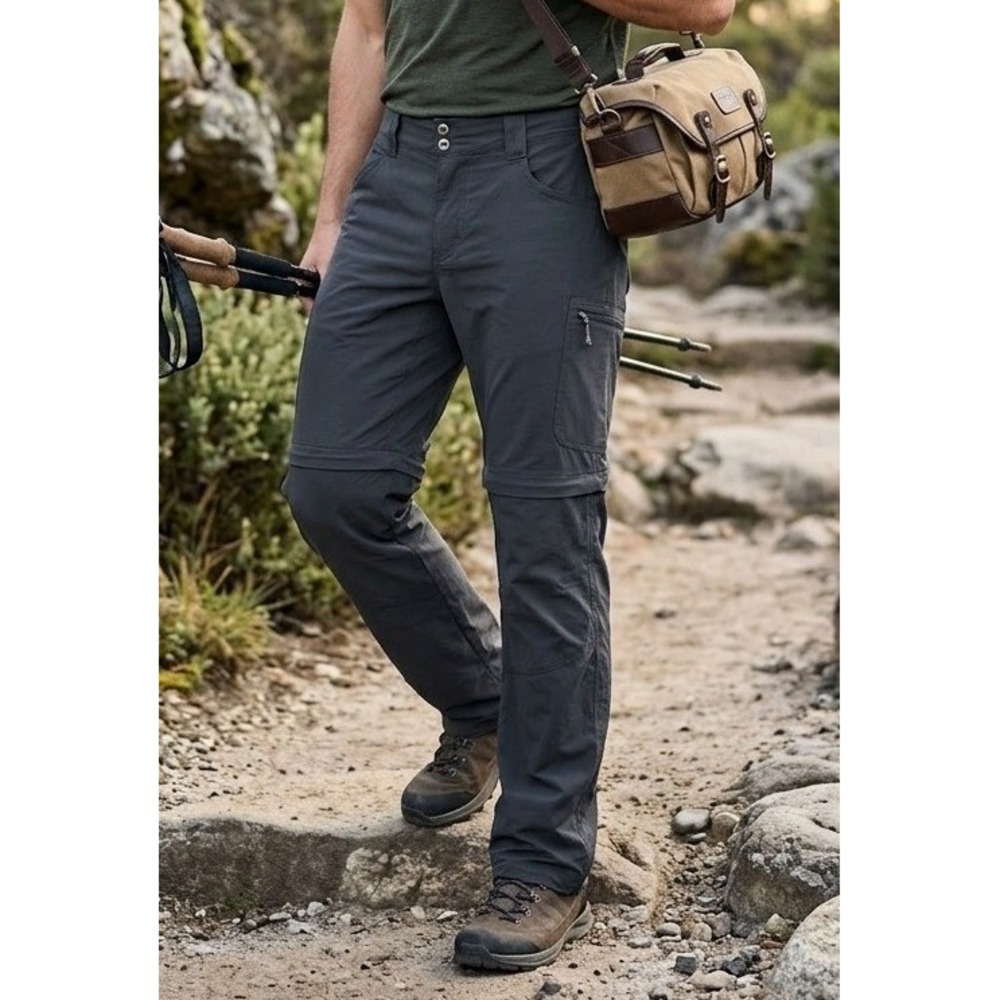 Columbia Omni Shield Convertible Hiking Pants Men's Zip Off Outdoor Blue Size M?